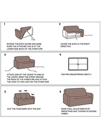 Black Colour 3d Printed 2 Seater Elastic Strechable Sofa Cover SlipCover For Living Room and Room - Single Seater, Black, Polycoton, 3dPrinted, Multipack 1